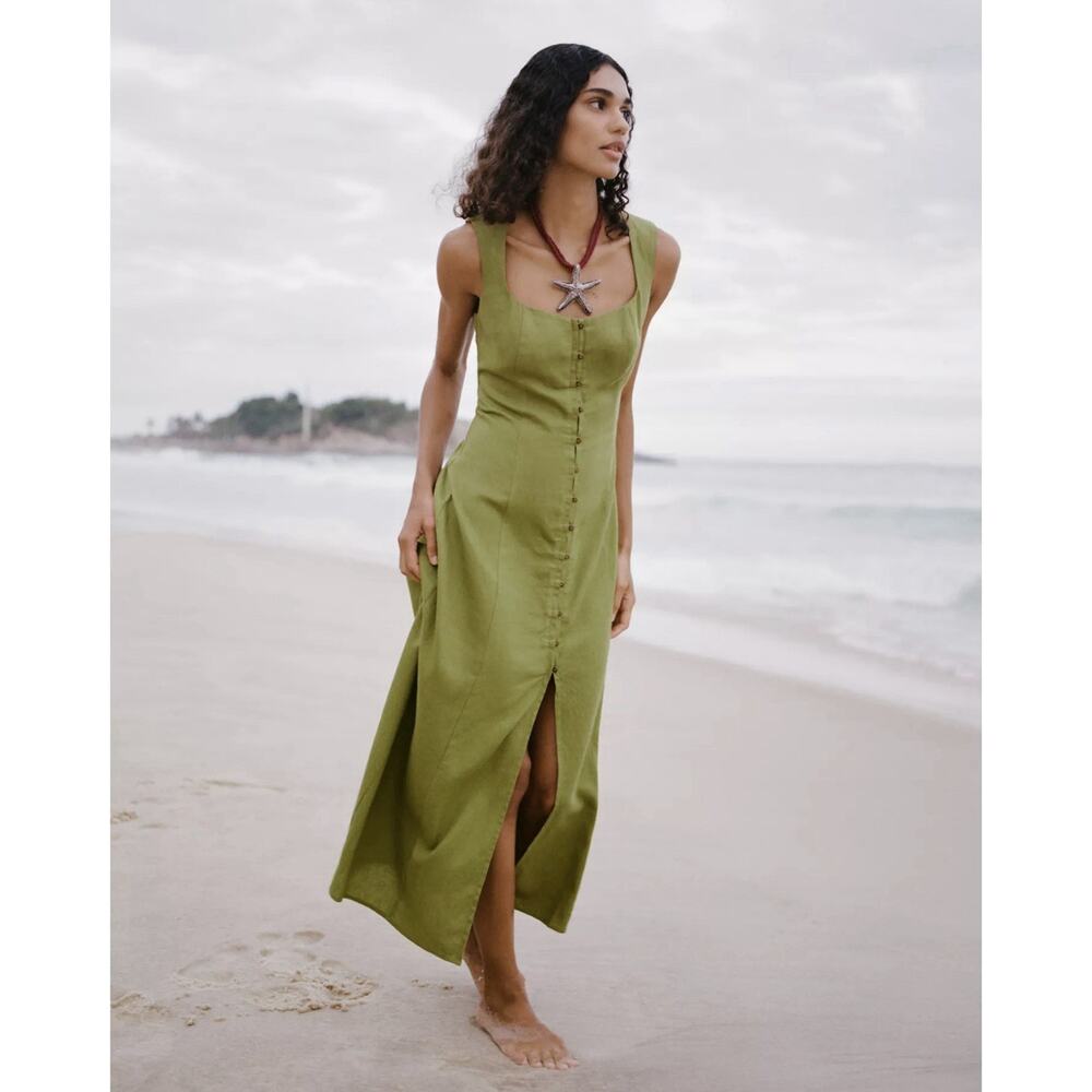 Zara Olive Green Midi Dress